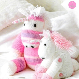 9276 BABY&#39;S UNICORN Toy /Fluffy Toy/Child&#39;s Toy Knitting Pattern PDF Download