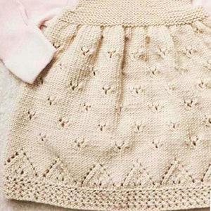 BABY GIRL'S Lace Vintage Dress/Eyelet Dress/ Classic Style Pinafore Dress Knitting Pattern PDF Download