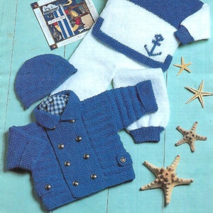 GORGEOUS BABY Boy/Toddler Set  Jacket, Sweater, Leggings & Hat Knitting Pattern PDF Download