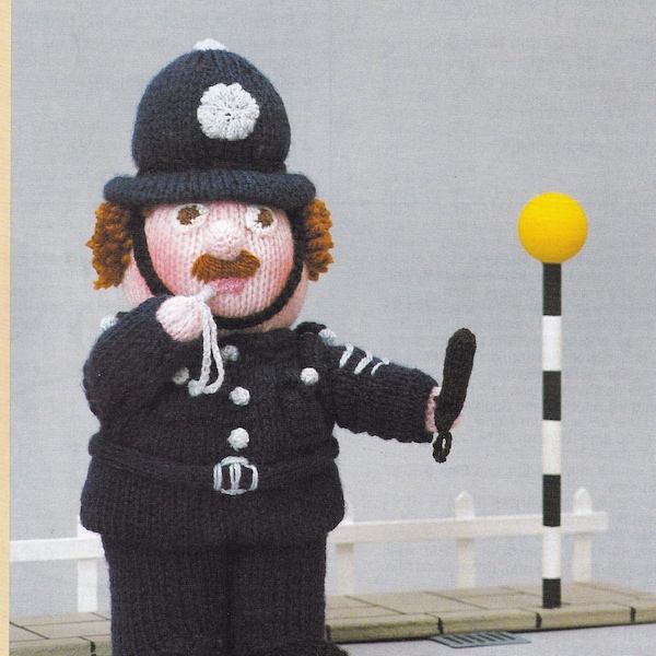 CUTE POLICEMAN 12" Toy / Collectable Toys/Child Gift Knitting Pattern PDF Digital Download