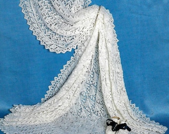 SUNBEAM 700 BABY Shawl/ Heirloom Baby Shawl/Baby Shower Gift/ Baby Keepsake Lace Shawl Vintage Knitting Pattern PDF Download