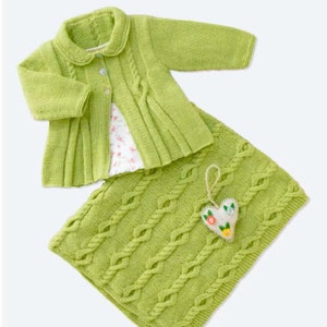 4941 CUTE BABY/Child's Coat & Blanket Set/ Baby Shower Gift/ Child's Outfit New Knitting Pattern Download