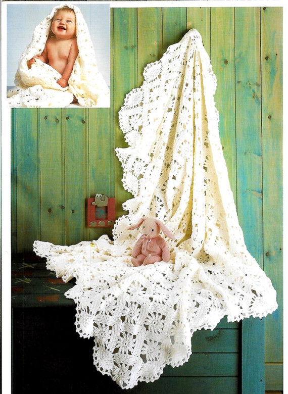 LITTLE ANGEL Baby s Vintage Style Shawl Crochet Pattern PDF Download