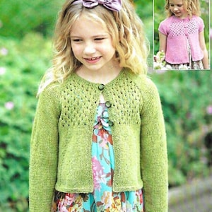 BABY/TODDLER Child&#39;s Pretty Cardigans/Lacy Girl&#39;s Cardigans Knitting Pattern PDF Download