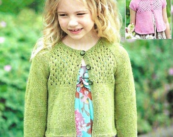 2345 BABY/TODDLER Child's Pretty Cardigans/Lacy Girl's Cardigans Knitting Pattern PDF Download