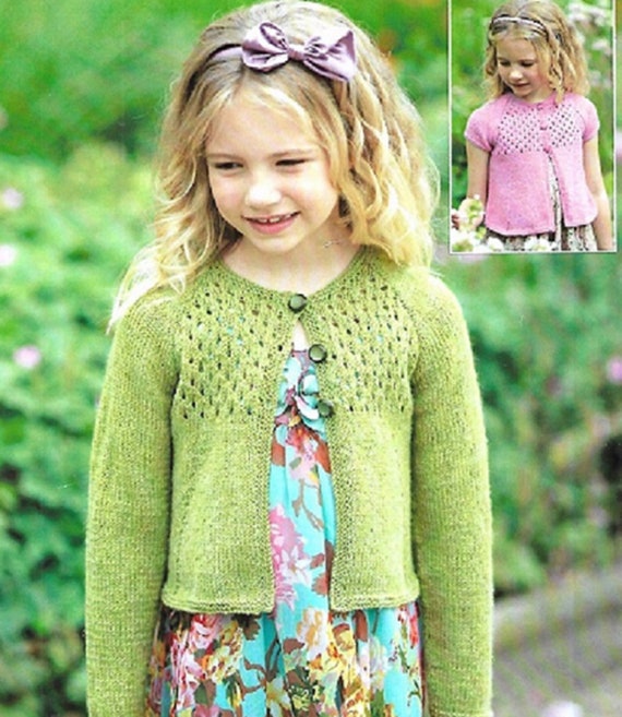 2345 BABY TODDLER Child s Pretty Cardigans lacy Girl s Cardigans Knitting Pattern PDF Download Etsy Canada