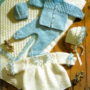 CUTE BABY Set  for Baby Boy or Girl /Baby Gift Knitting Pattern PDF Download.