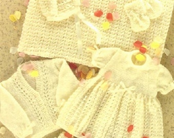1021 Baby's Layette Baby Set Baby Shower GIft Baby Heirloom Baby Keepsake Knitting Pattern PDF Download