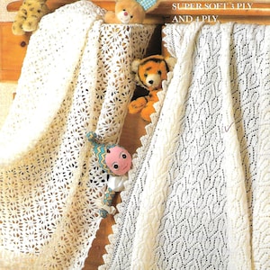13516 Vintage Baby Shawl /Baby Afghan/Pram Cover/Pram Blanket Knitting/Crochet Pattern Instant Download