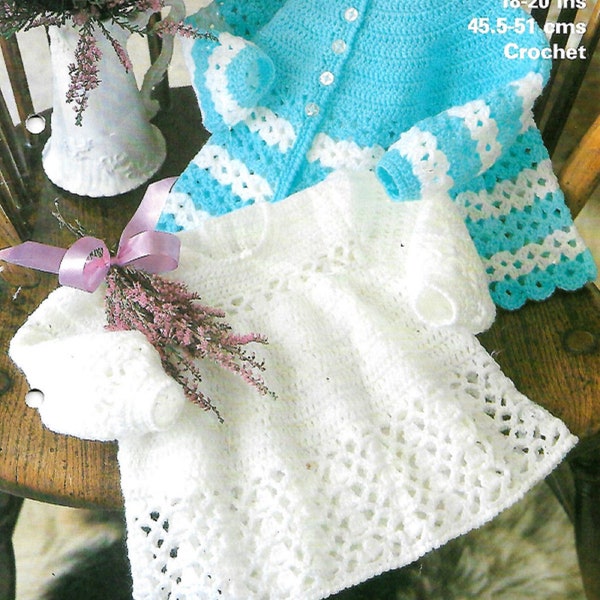 1907 BABY ANGEL Top & Matinee Coat/ Lace Baby Set Original Vintage Crochet Pattern PDF Download