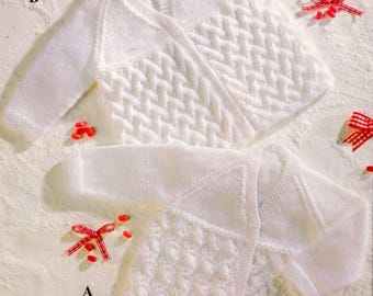 BABY KNIT Classic Traditional Baby Matinee Coats Knitting Pattern PDF Download.