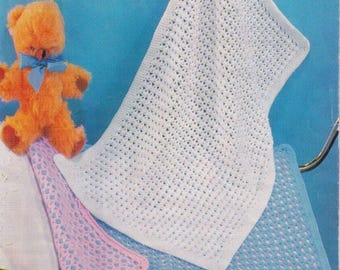 194 BABY PRAM/COT  Blankets Original Vintage Crochet Pattern pdf digital download.
