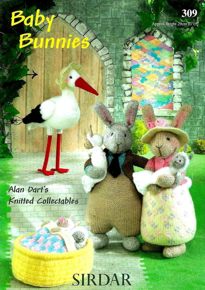 ALAN DART Baby Bunnies Collectable Toy Knitting Book