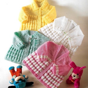 762 Baby/Premature Baby Pretty Coats/Jackets Knitting Pattern PDF Download
