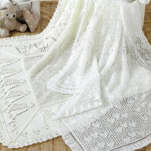 1452 BABY'S HEART & Paisley Lace Shawls/Baby Blanket/ Heirloom Shawl/ Baby Keepsake  Brand New Knitting Pattern PDF Download