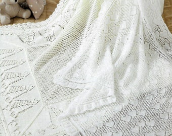 HEIRLOOM BABY Heart & Paisley Lace Shawls/Baby Blanket/ Heirloom Shawl/ Baby Keepsake  Brand New Knitting Pattern PDF Download
