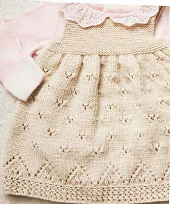 BABY GIRL S Lace Vintage Dress eyelet Dress Classic Style Pinafore Dress Knitting Pattern PDF Download Etsy Canada