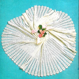 1574 Baby&#39;s Circular Shawl/Heirloom Shawl/Lace Shawl Vintage Crochet Pattern PDF Download