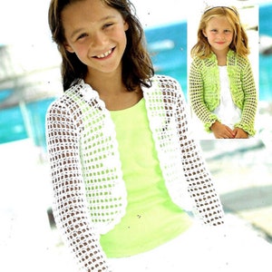 2241 GIRL'S PRETTY Lace Cardigans/ Summer Cardigan/Child's Lacy Cardigan  Original Crochet Pattern Instant Download