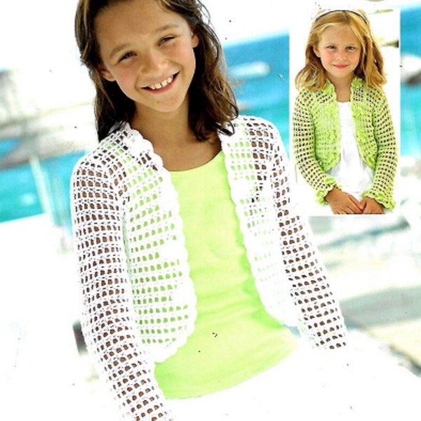 2241 GIRL'S PRETTY Lace Cardigans/ Summer Cardigan/Child's Lacy Cardigan  Original Crochet Pattern Instant Download