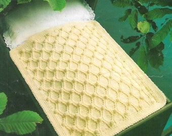 K150  COT COVER/ Pram Cover/ Baby Blanket/ Pram Rug Vintage Knitting Pattern PDF Download