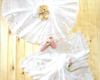 TRADITIONAL CLASSIC Baby Shawls Circular & Square in Delicate 2 Ply/Shower Gift/ New Baby Gift Knitting Pattern PDF Download