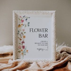 Wildblumen Blume Bar Zeichen, Brautparty, Bouquet Bar Zeichen, machen Sie ein Bouquet Zeichen, Flower Bar Zeichen, Dusche Zeichen druckbar, LDC-LEA