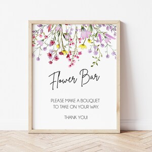 Wildflower Flower Bar Sign, Bridal Shower, Bouquet Bar Sign, Make a Bouquet Sign, Flower Bar Sign, Shower Sign Printable, LDC-LAV