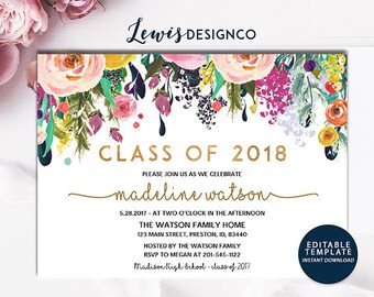 graduation party invitation high school graduation invite etsy