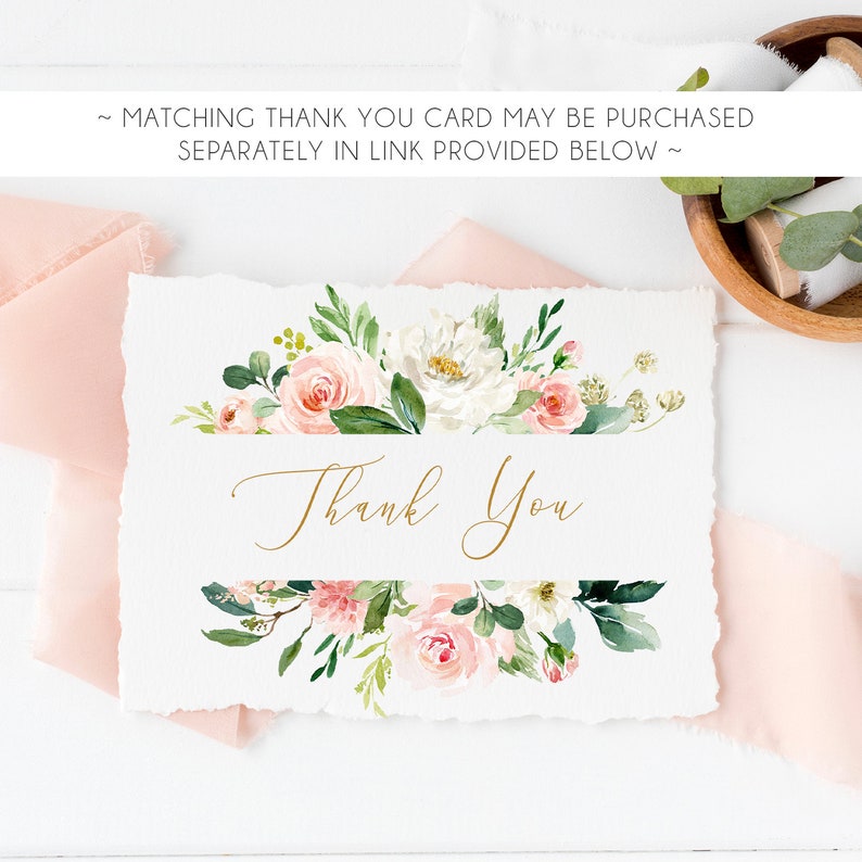 May include: A white card with a torn edge features a watercolor illustration of pink and white flowers with green leaves. The text "Thank You" is written in gold script.