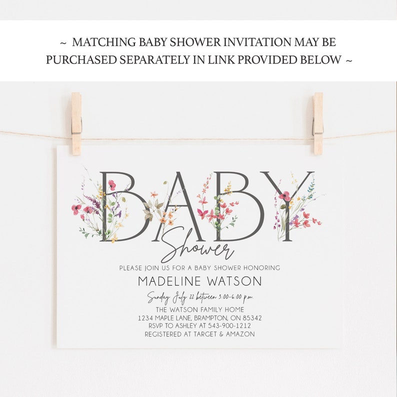 Wildflowers Baby Shower Game Bundle Baby Shower Invitation Etsy