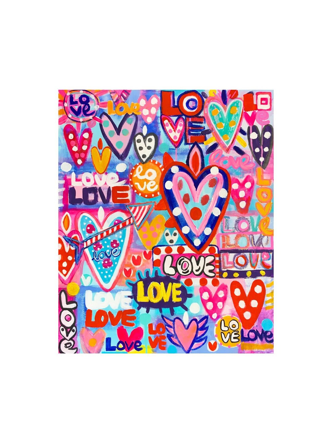 キャンバスに描かれたオリジナル絵画 幅19.6インチ x 高さ24インチ