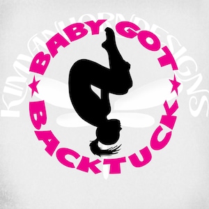 Gimnasia svg, Baby Got Back Tuck svg, dxf, png y dos jpeg reflejados imprimibles para plancha sobre papel de transferencia, descarga instantánea