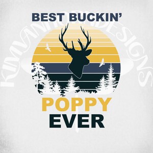 Best Buckin ' Poppy Ever svg, Vintage Sun svg, dxf, druckbare png und jpeg (gespiegelt), geschnittene Dateien für Cricut & Silhouette, Instant Download