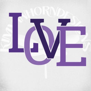 Purple Love svg, Anniversary svg, Wedding svg, Valentine svg, Valentine&#39;s Day svg, dxf, png and mirrored jpeg for iron on transfer paper.