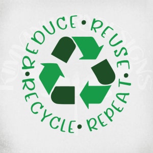 svg recyceln, recyceln, reduzieren, wiederverwenden, wiederholen, schneiden Sie Dateien für Cricut & Silhouette, gespiegelte jpeg, printable png, Instant Download