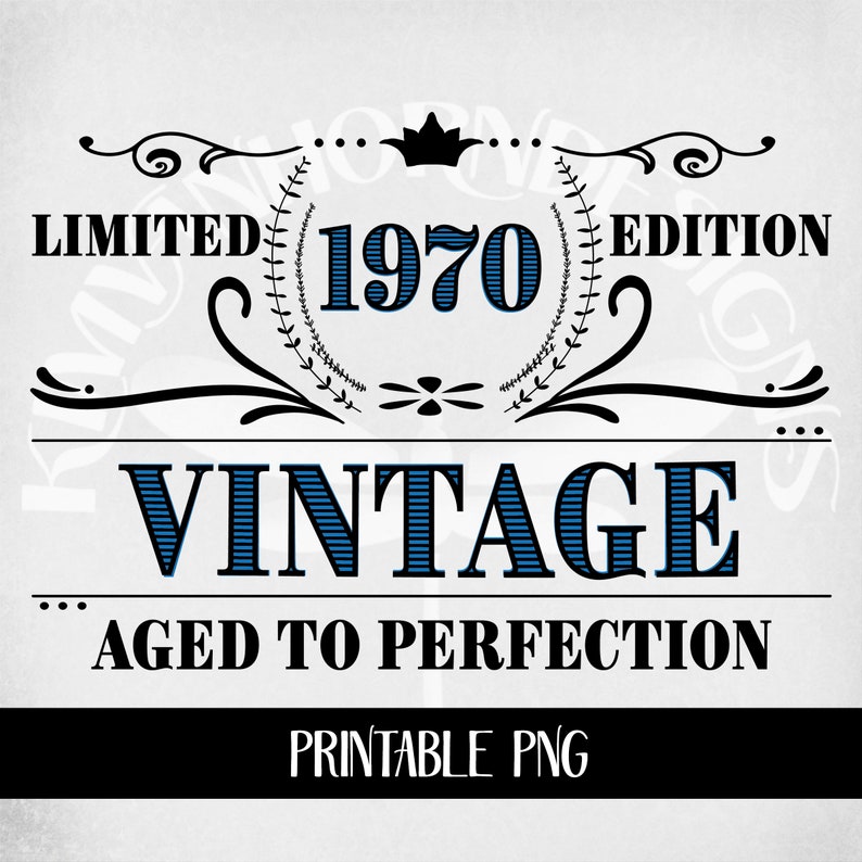 Download Vintage 1970 svg Birthday svg Limited Edition Cut Files | Etsy
