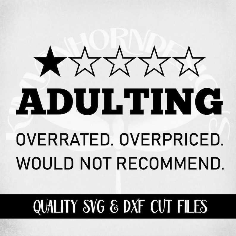 Download Adulting One Star svg Overrated. Overpriced. Would Not | Etsy