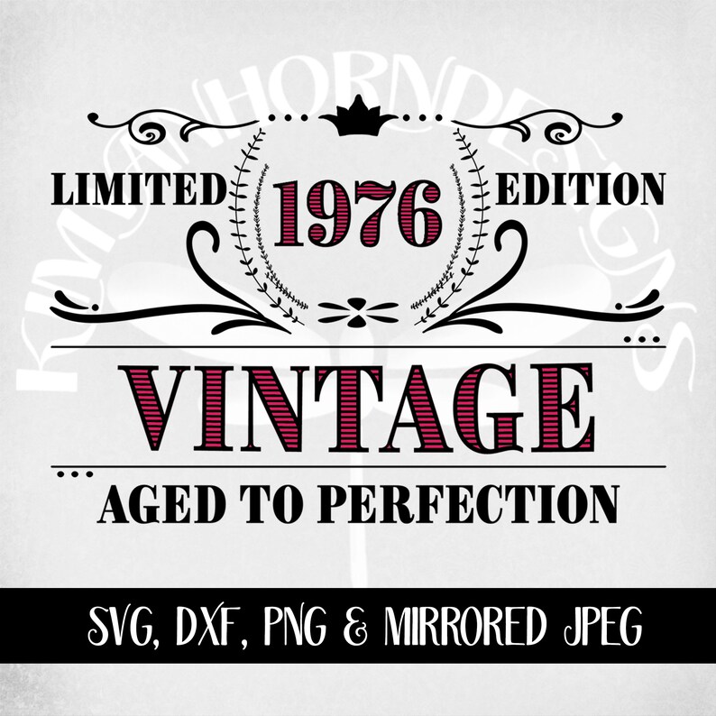 Download Vintage 1976 svg Birthday svg Limited Edition Cut Files | Etsy