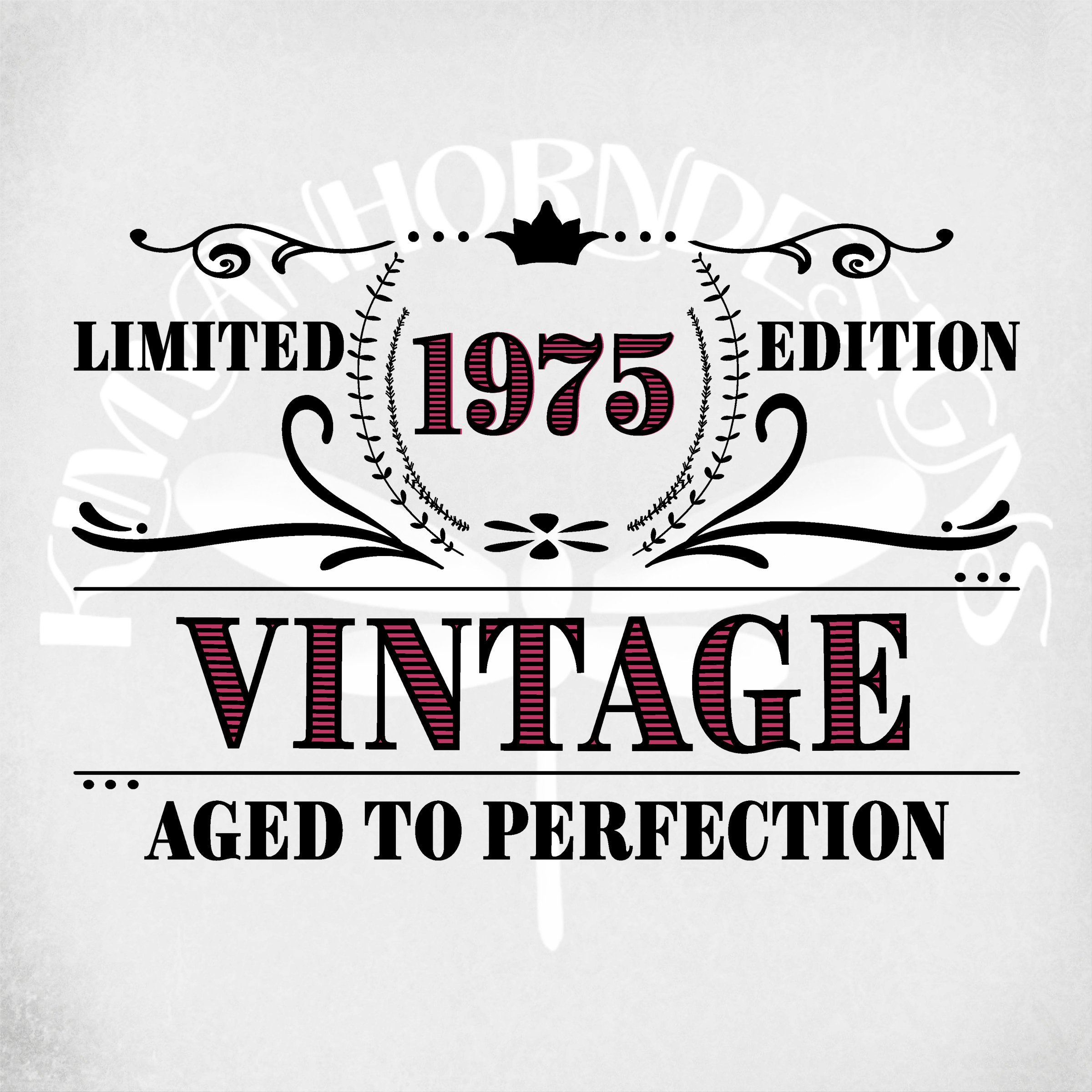 Vintage 1975 svg,   Limited Edition svg,  Birthday svg, SVG & DXF Cut Files, Printable jpeg, Print and Cut png