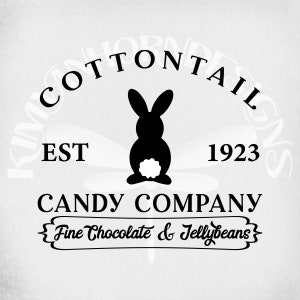 Easter svg, Cottontail Candy Company, Cut Files for Cricut & Silhouette, Mirrored jpeg for Iron On Transfer Paper, Instant Download