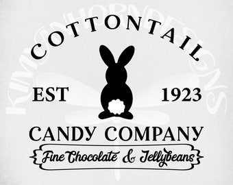 Easter svg, Cottontail Candy Company, Cut Files for Cricut & Silhouette, Mirrored jpeg for Iron On Transfer Paper, Instant Download