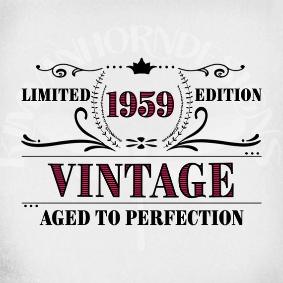 Download Vintage 1959 svg 60th Birthday svg Limited Edition Cut | Etsy
