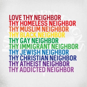 Love Thy Neighbor svg and dxf Cut Files, Printable png and Mirrored jpeg for Iron On Transfer Paper. INSTANT DOWNLOAD.