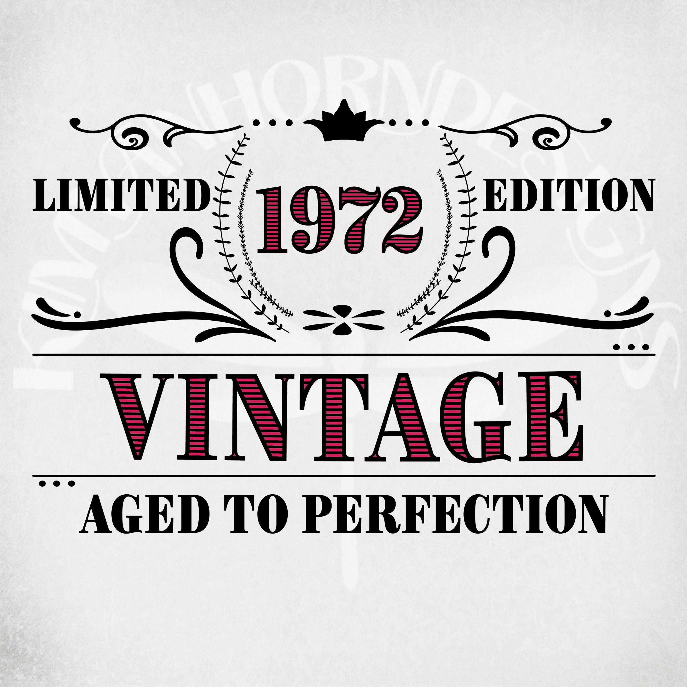 Vintage 1972 svg Birthday svg Cut Files Birthday svg | Etsy