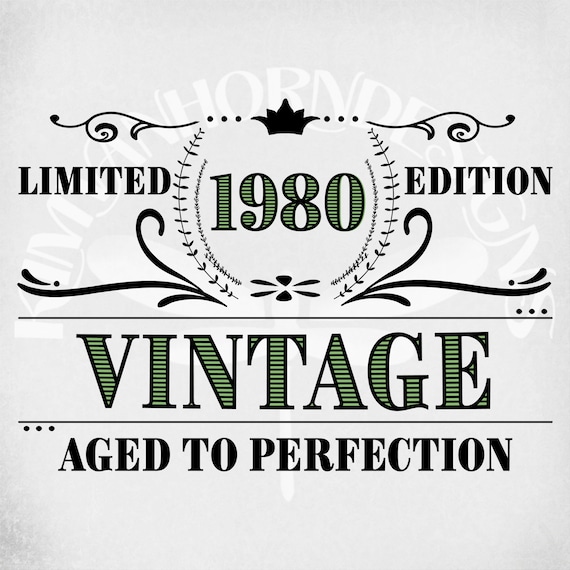 Download Vintage 1980 Svg Birthday Svg Limited Edition Cut Files Etsy
