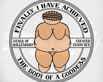 Body Positive svg and dxf Cut Files, Venus of Willendorf svg, Body of a Goddess svg, Printable Transparent png and Mirrored jpeg files.