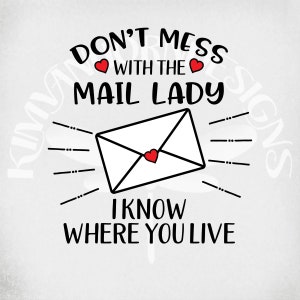 Don't Mess With The Mail Lady svg i dxf 3 Layer Cut Files. Do druku png i odbite lustrzanie jpeg. Tylko do natychmiastowego pobrania.