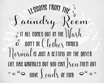 Wasruimte SVG, lessen uit de wasruimte, gesneden bestanden voor Cricut & silhouet, gespiegelde JPEG, afdrukbare PNG, Instant Download