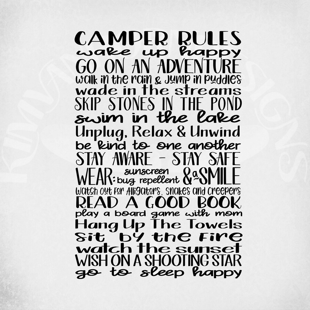 Camper Rules Svg, Watch Out for Alligators, Camping Svg, Cut Files